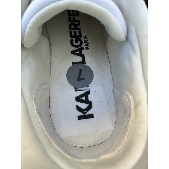 KARL LAGERFELD PARIS Coty Choupette Logo Sneakers Size 7 White Cat Patches - Picture 8 of 13